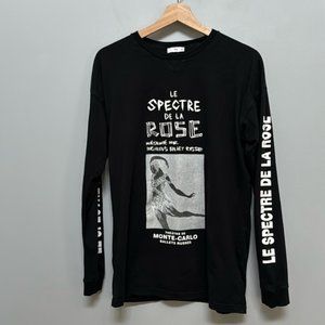 Aritzia TNA Black Le Spectre De La Rose Monte Carlo Long Sleeve Shirt Size S